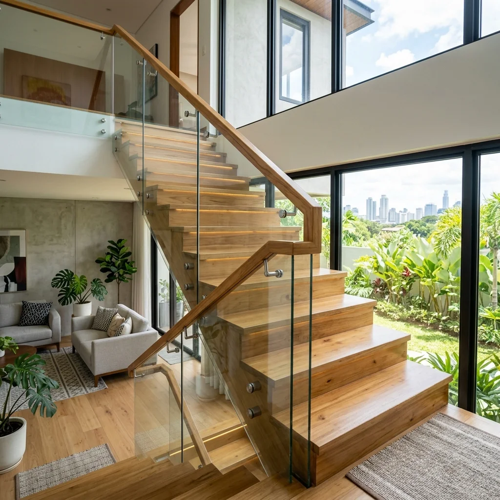 Modern Staircase Glass Railing