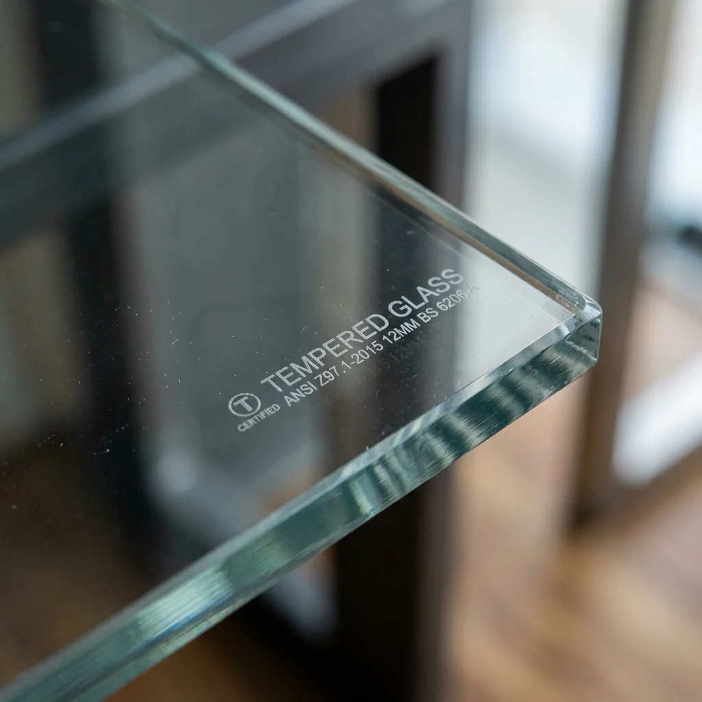 Tempered Glass Safety Stamp Detail