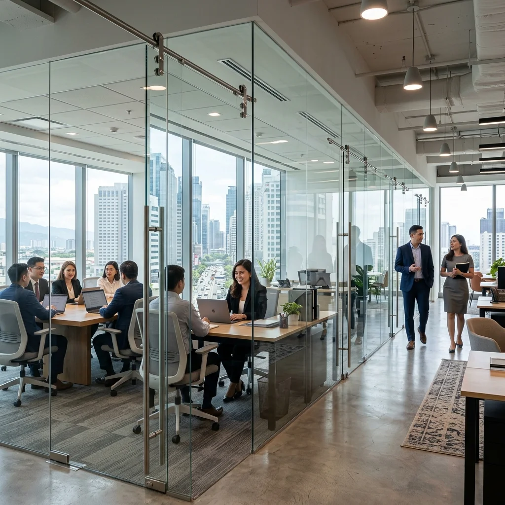 Modern Frameless Glass Office Partitions