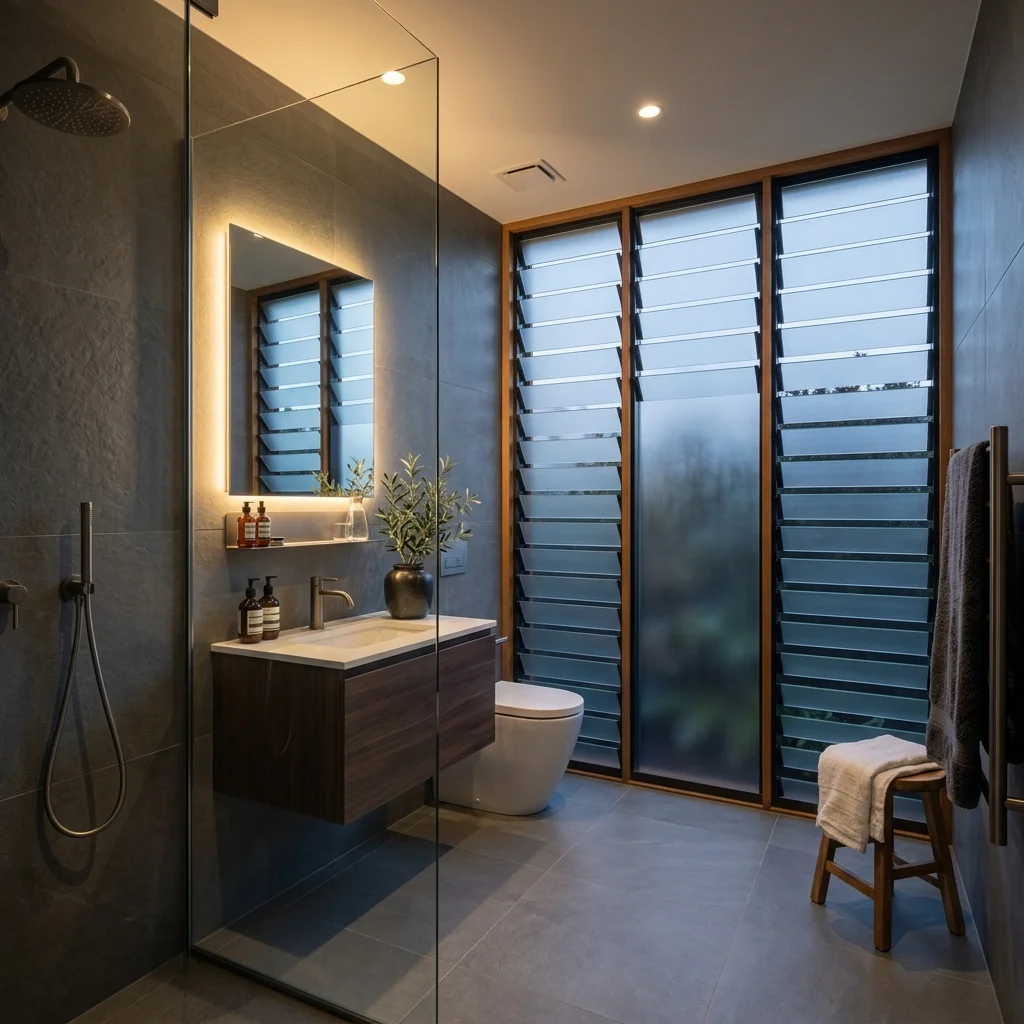 Frosted Glass Bathroom Jalousie